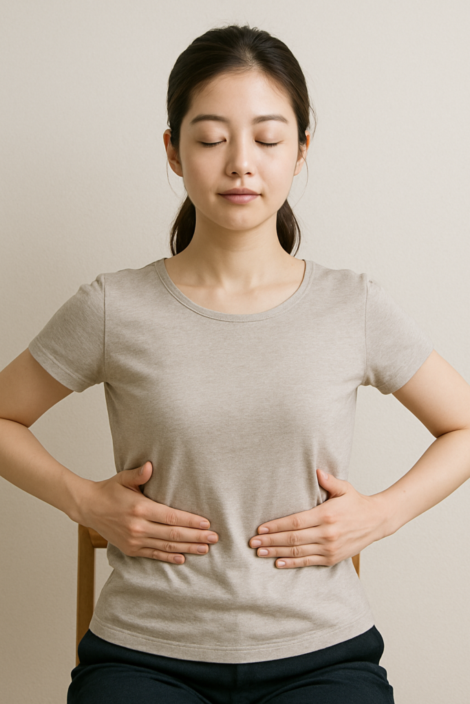 ② 肋骨ゆらしストレッチ(姿勢と血流を同時に改善)