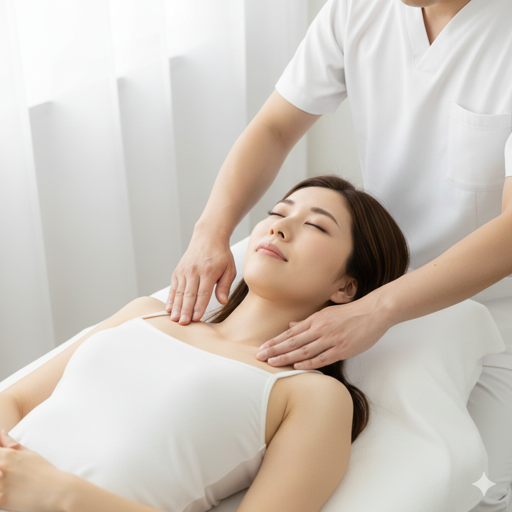 引っ張らない、揉まない。“本来の位置に戻すだけ”