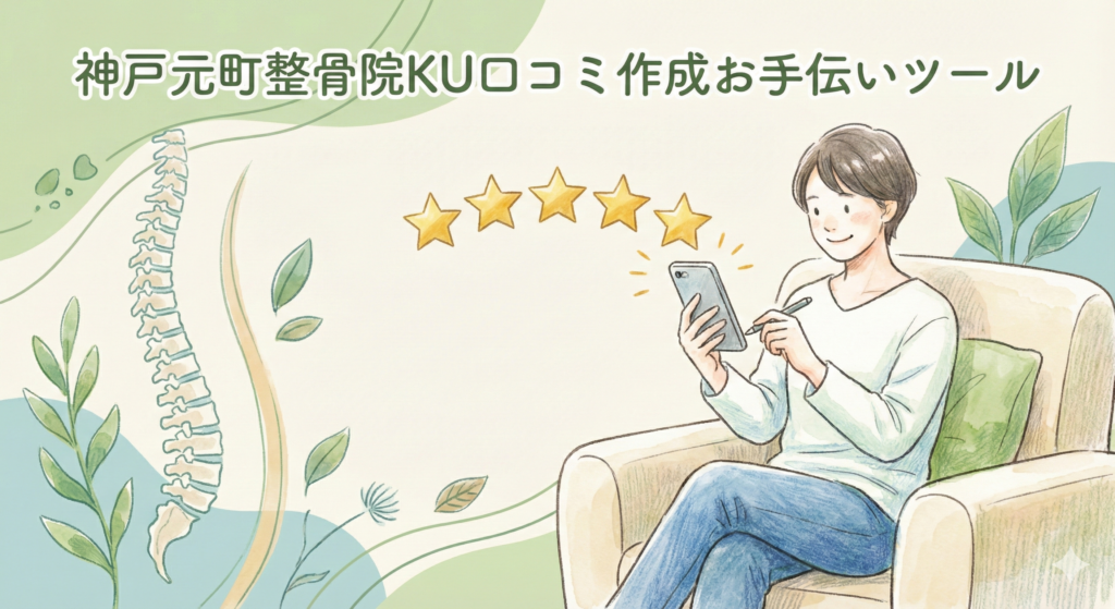 神戸元町整骨院KU口コミ作成お手伝いツール