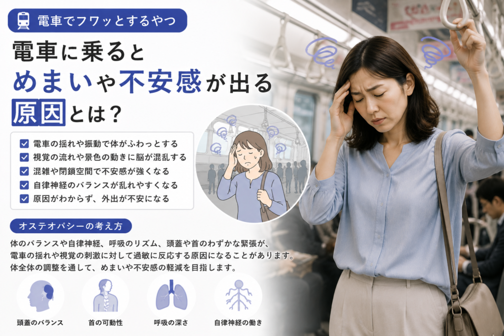 電車でフワッとするやつ|電車に乗るとめまいや不安感が出る原因とは?